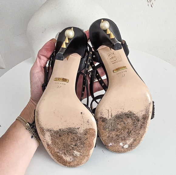 Gucci Wangy Crystal hand strappy high heel leather sandals size 37 - Picture 16 of 16